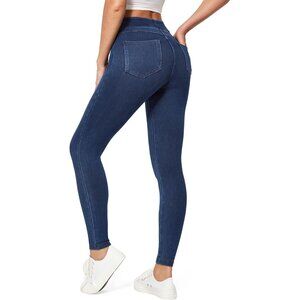Women’s High-Waist Stretch Jeans Tummy Control Skinny Leggings Pockets
